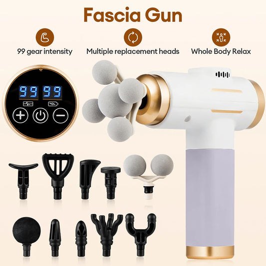 99 Level Electric Massage Gun Powerful Fascia Gun High-Frequency
