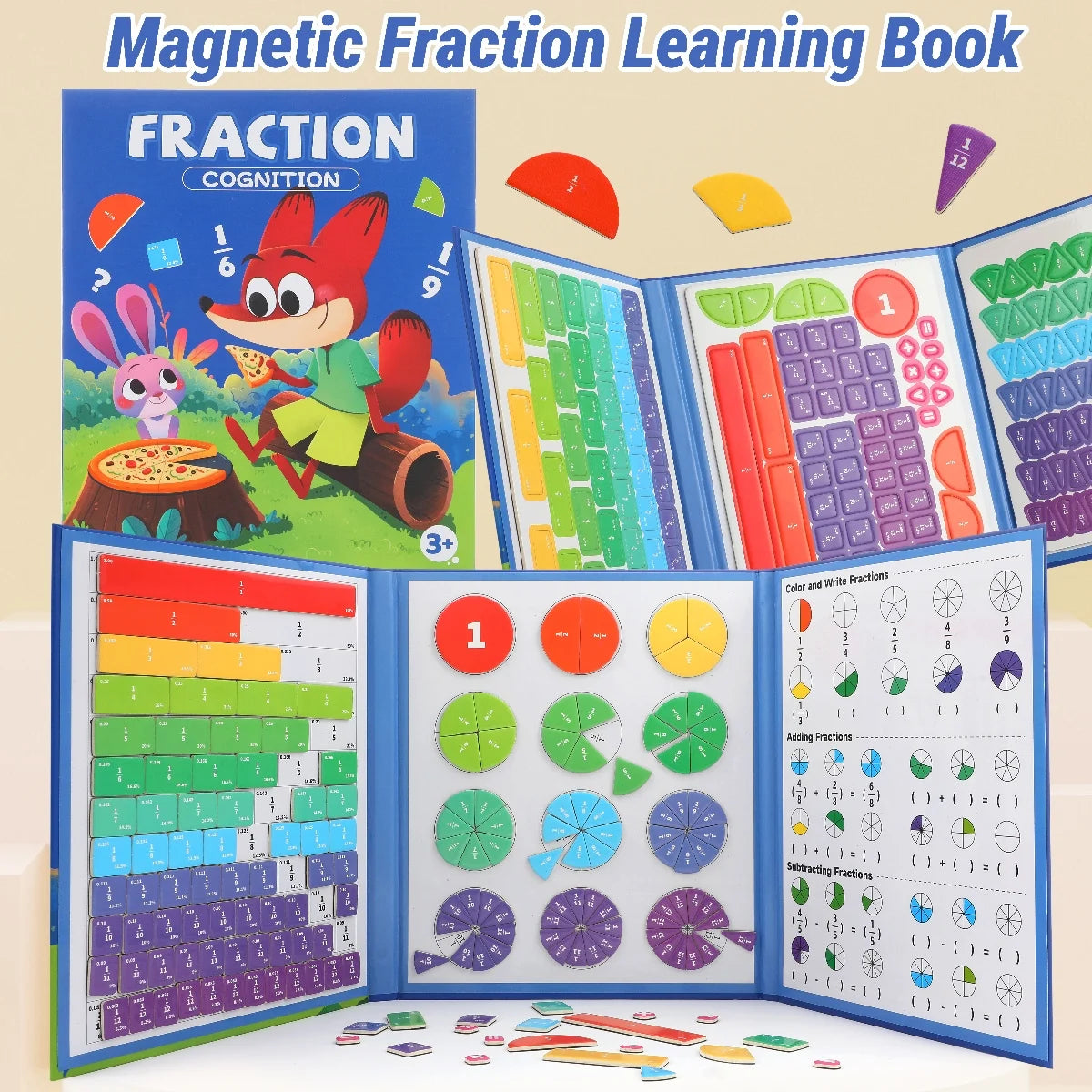 Magnetic Fraction Disk Teaching Aids, Fraction Science Education Model