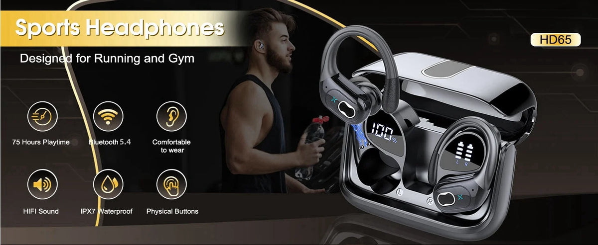 Original GDLYL HD65 TWS Bluetooth V5.4 Headphones Wireless