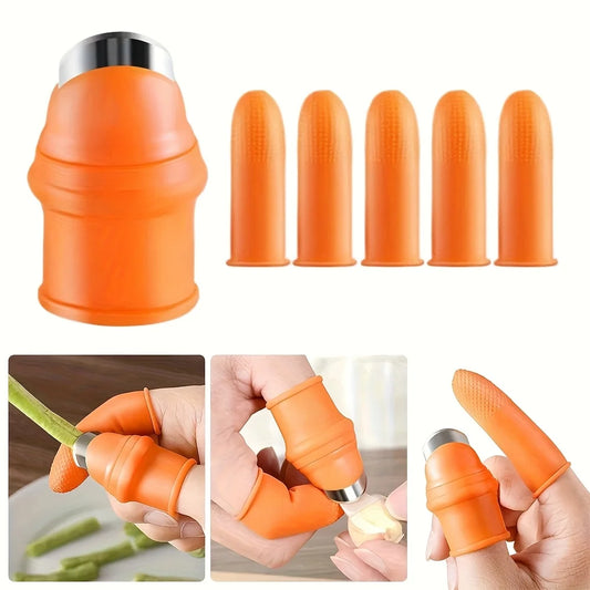 Silicone Thumb Knife Set, Stainless Steel Blade, Easy-Grip