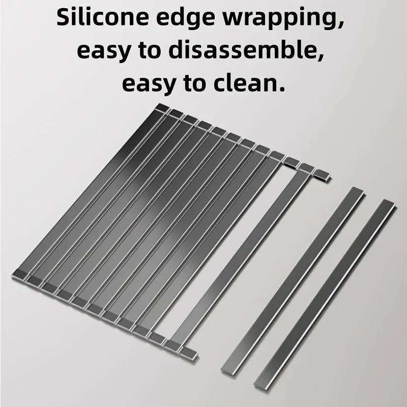 Foldable Heavy Duty Roll-Up Dish Drainer - Space Saving