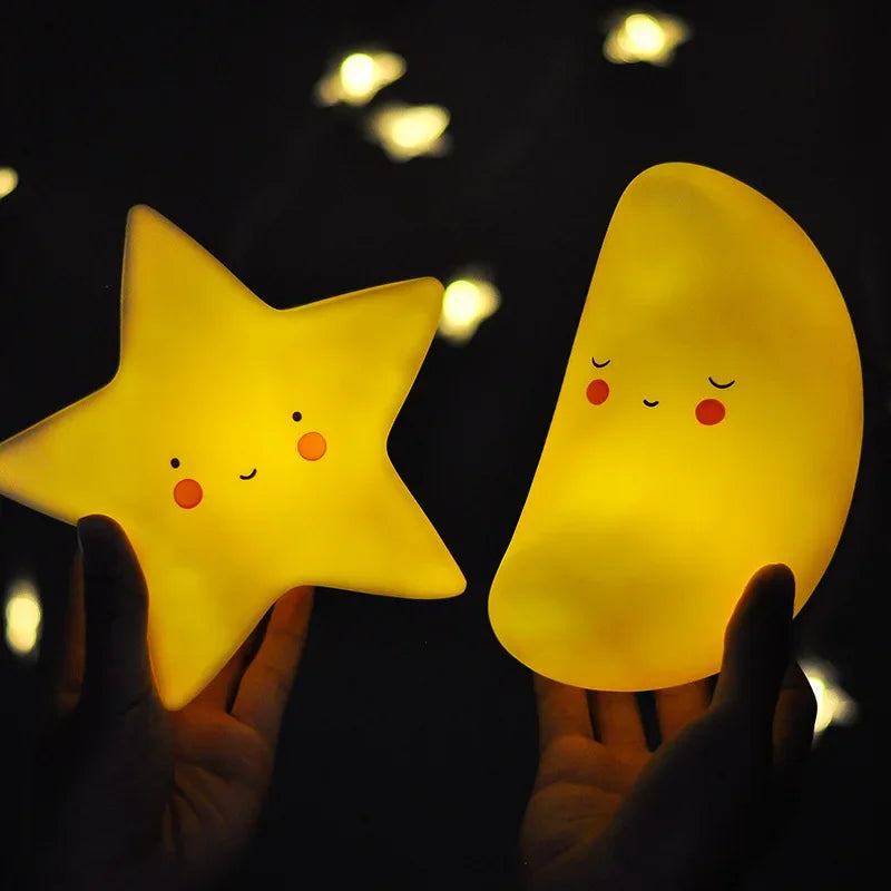 Mini LED Night Light Cartoon Fantasy Star Moon Interior Lighting