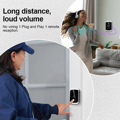 Smart Wireless Doorbell Door Chime Kit No Socket Required