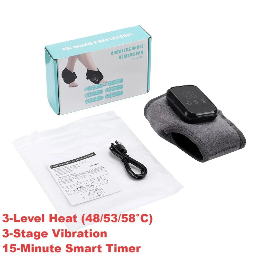 Heated Ankle Massager Hot Compresses Vibration Massage