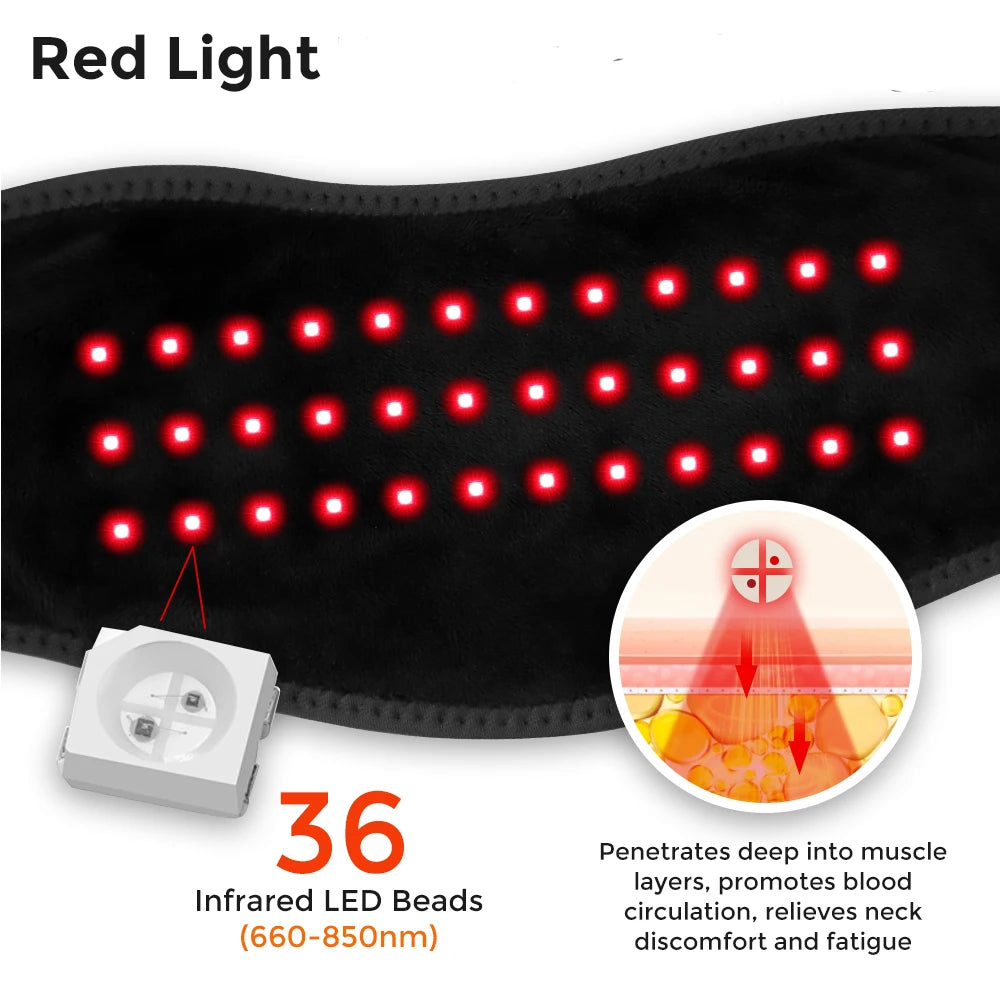 Electric Red Light Heating Neck Belt 660-850nm Infrared