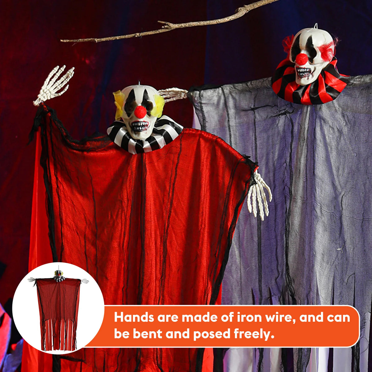 Terrifying Joker Pendant Floating Cloth Hanging Ghost Ornament