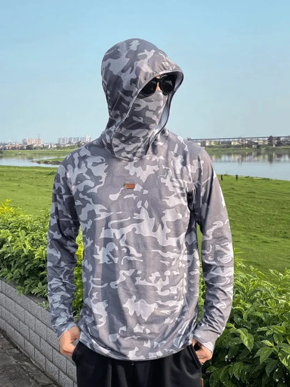 Men's Summer Outdoor Cycling Fiing Sun Protection Ice Silk