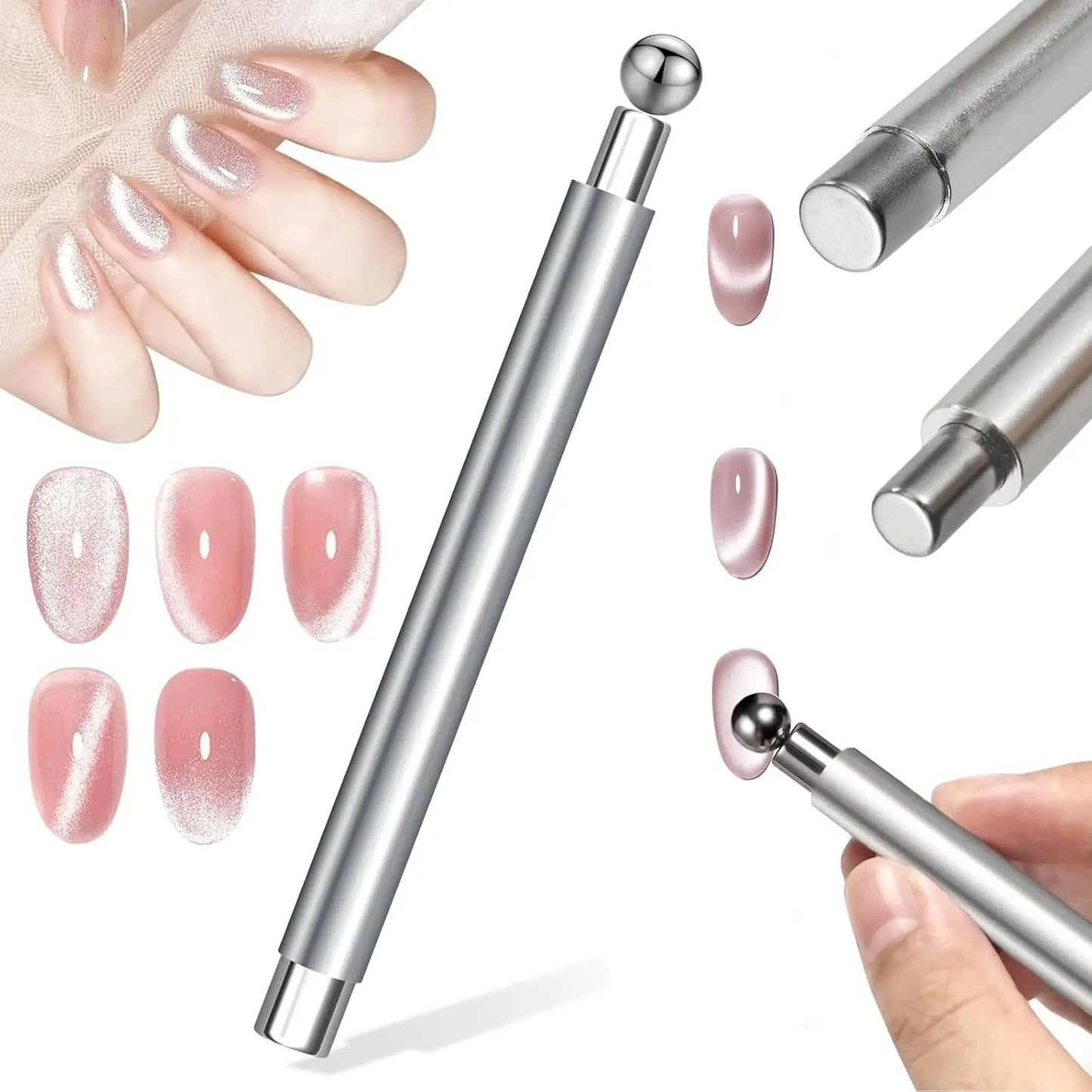 3 In 1 Dual Headed Cat Eye Nail Art Magnetic Stick