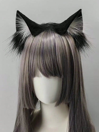 Pink Cat Ear Headband Plush Material Cute Kawaii
