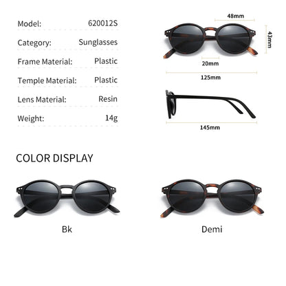 Retro Small Round Polarized Sunglasses Men Women Lightweight