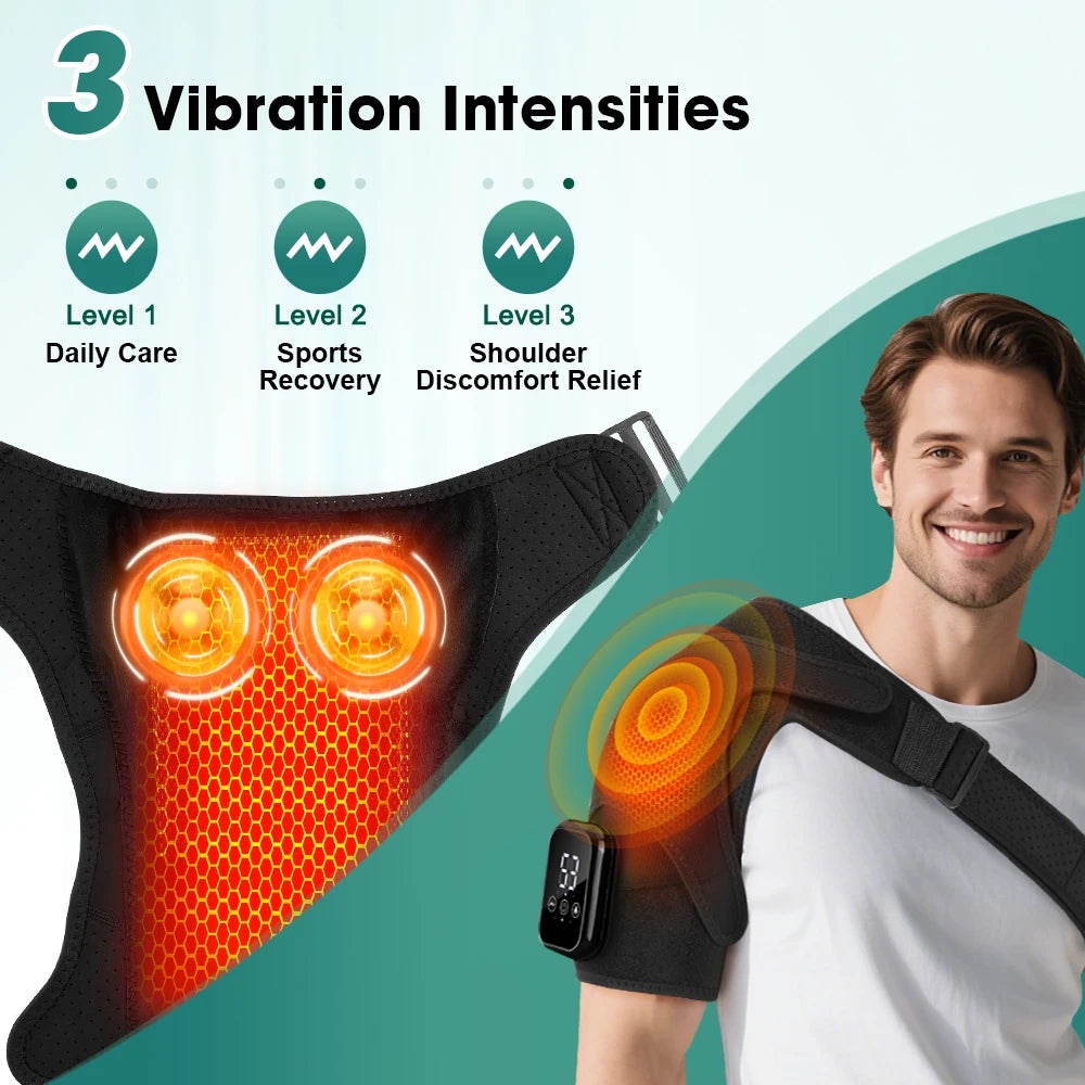 Electric Shoulder Massager Heating Pad Vibration Massage
