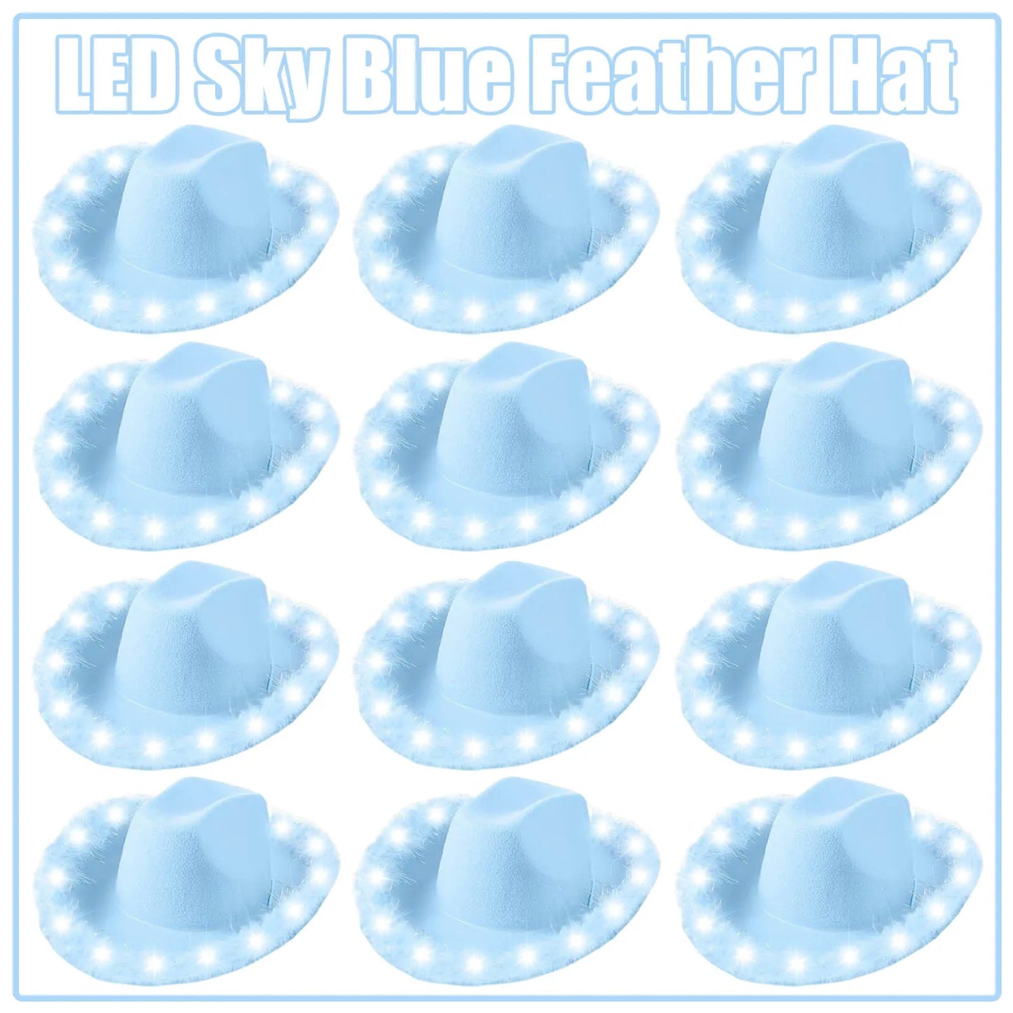 LED Cowboy Hats Wedding Hats Bulk Light up Cowboy Hats