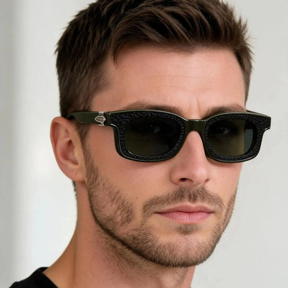 New Fashion Vintage Rectangle Frame Sunglasses Men