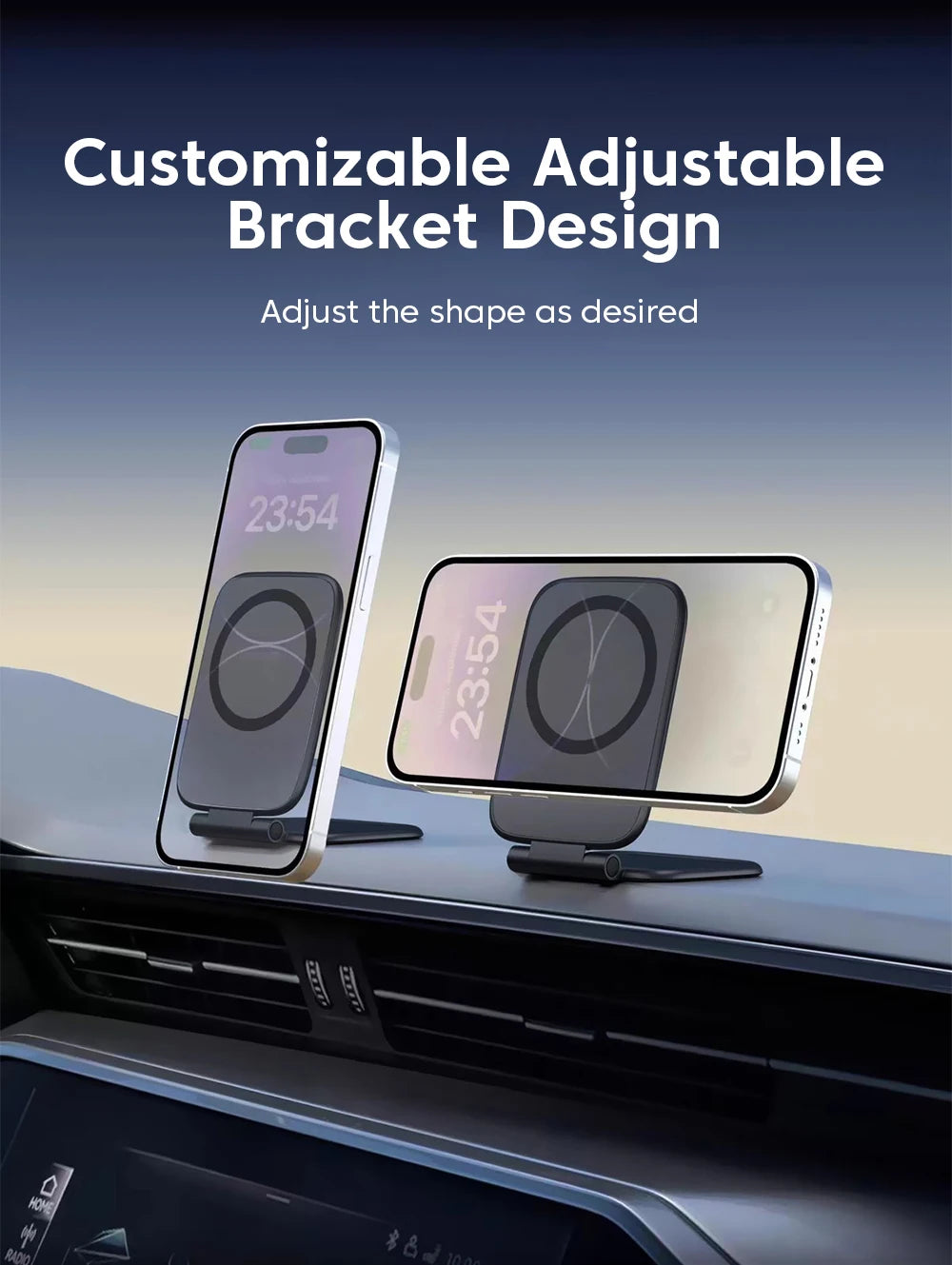 Ultrathin Car Magnetic Mobile Phone Holder Adjustable Foldable