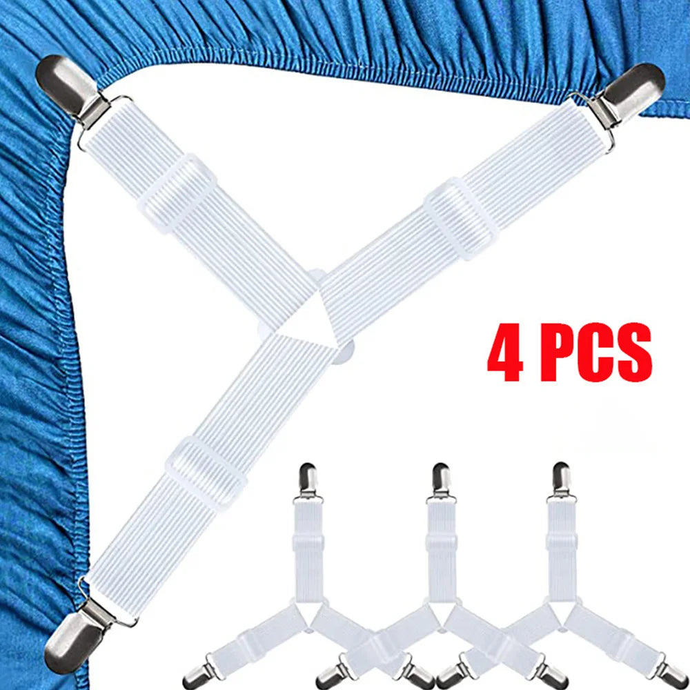 Bed Sheet Fasteners Adjustable Elastic Straps Mattress