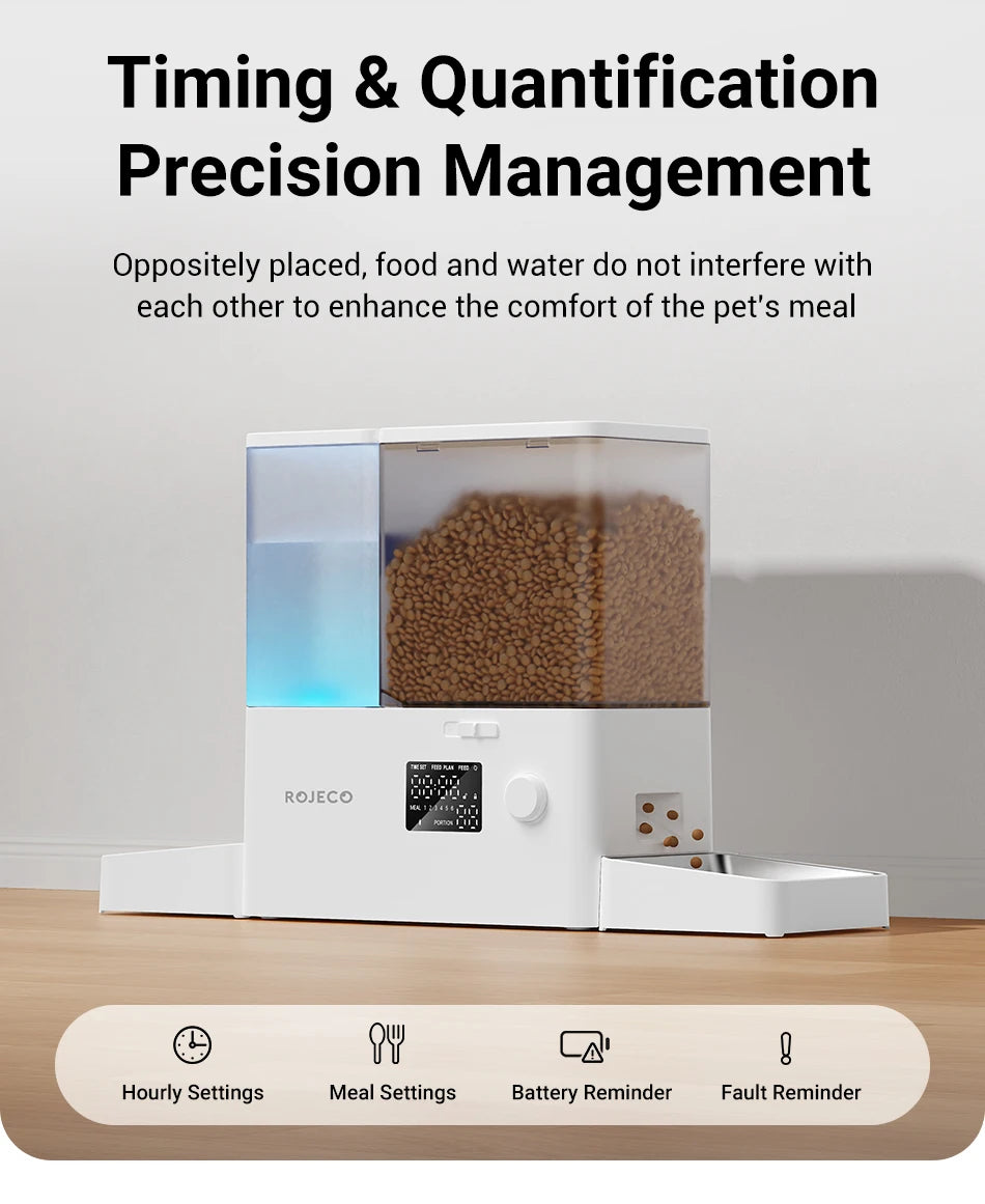Automatic Pet Feeder Water Fountain 2 in 1 Drinking Feeding