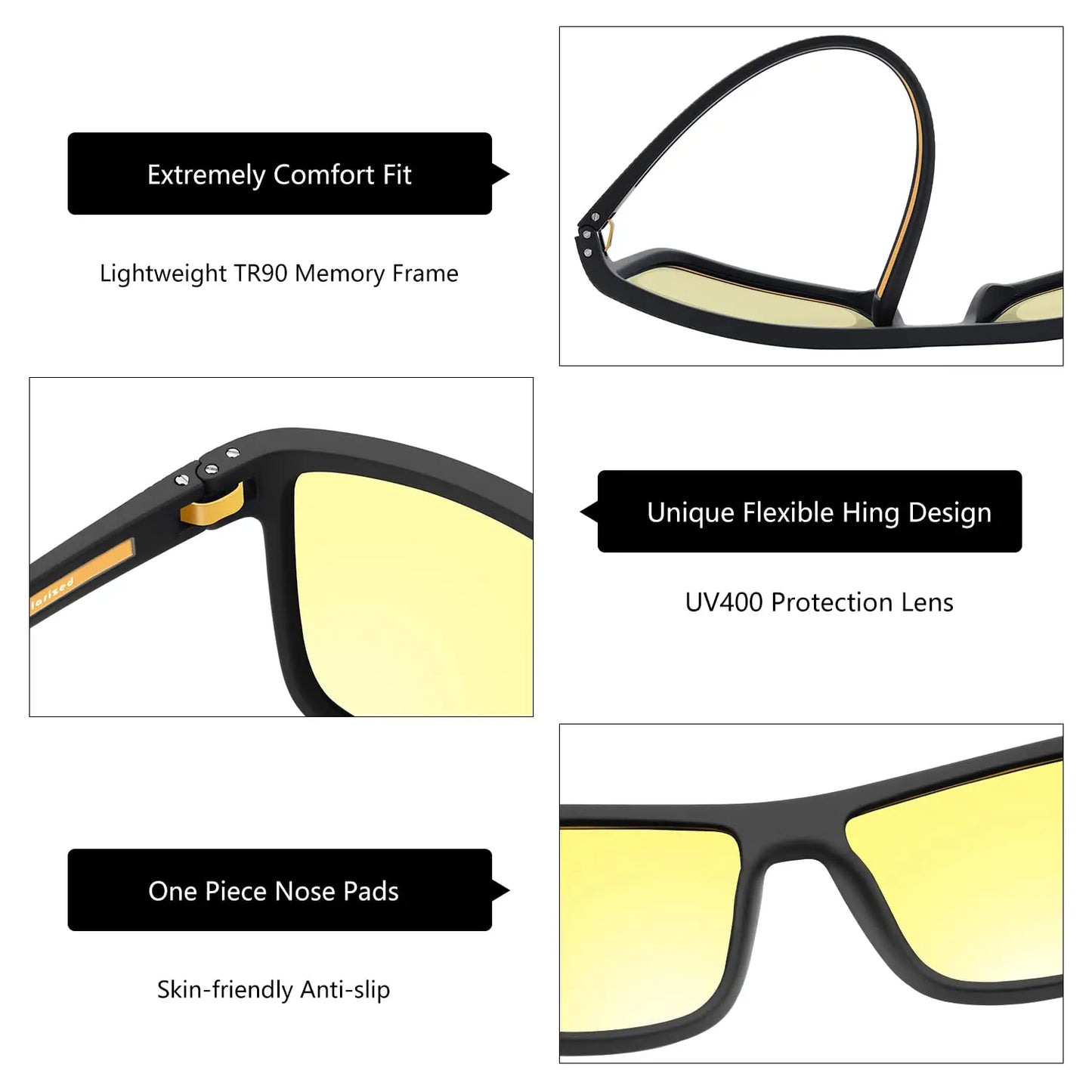 Polarized Sunglasses for Men Shades Lightweight TR90 Frame