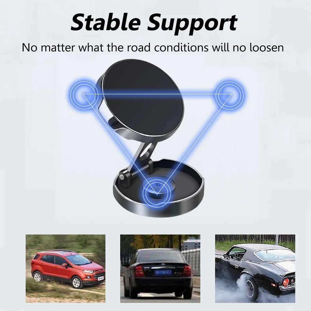 Round Folding Magnetic Car Holder 360 Degree Rotatable Bracket