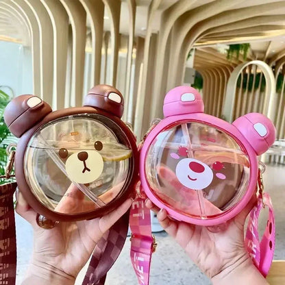 750MLCute Bear Kettle Straw Water Bottle