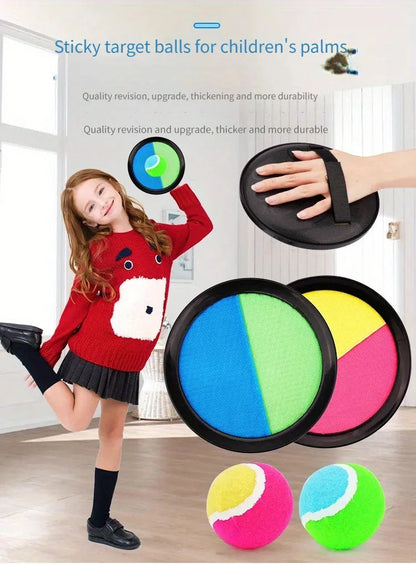 1Set Kids Sucker Sticky Ball Toy Outdoor Sports Catch Ball Game Set