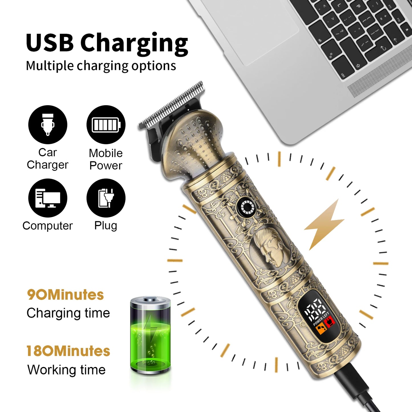 Beard Trimmer for Men Electric Razor Shaver Cordless