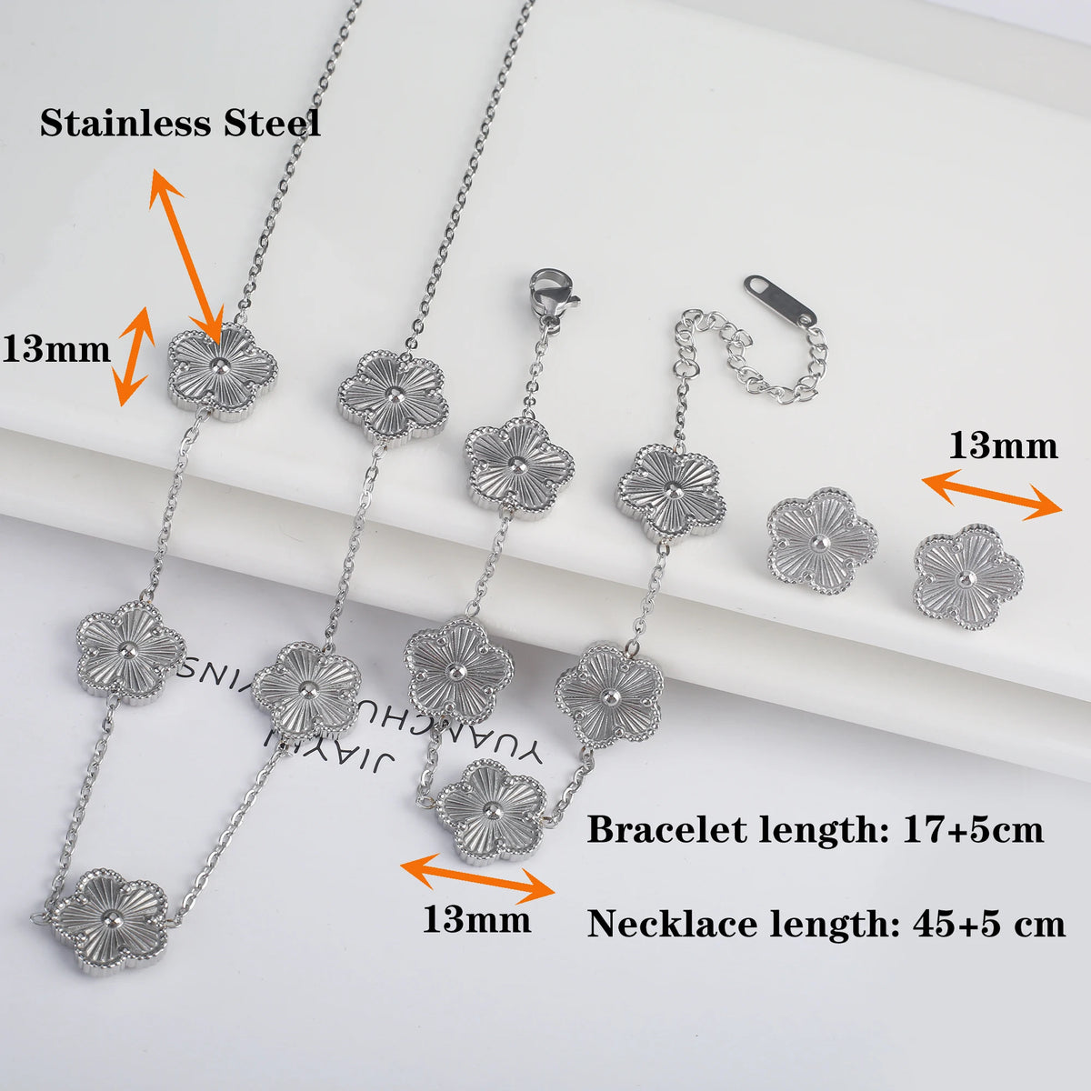 Stainless Steel Laser Five Leaf Flower Petal Adjustable Clover