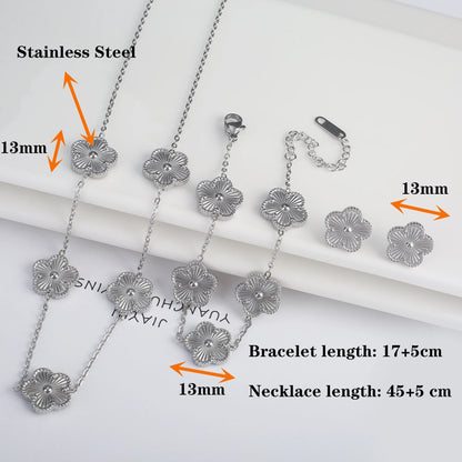 Stainless Steel Laser Five Leaf Flower Petal Adjustable Clover
