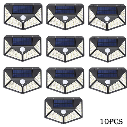 Solar Lights Outdoor 100 LED Wall Lamp Motion Sensor Lights