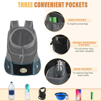 Pet Backpack Carrier for Small Dogs & Cats - Front-Folded