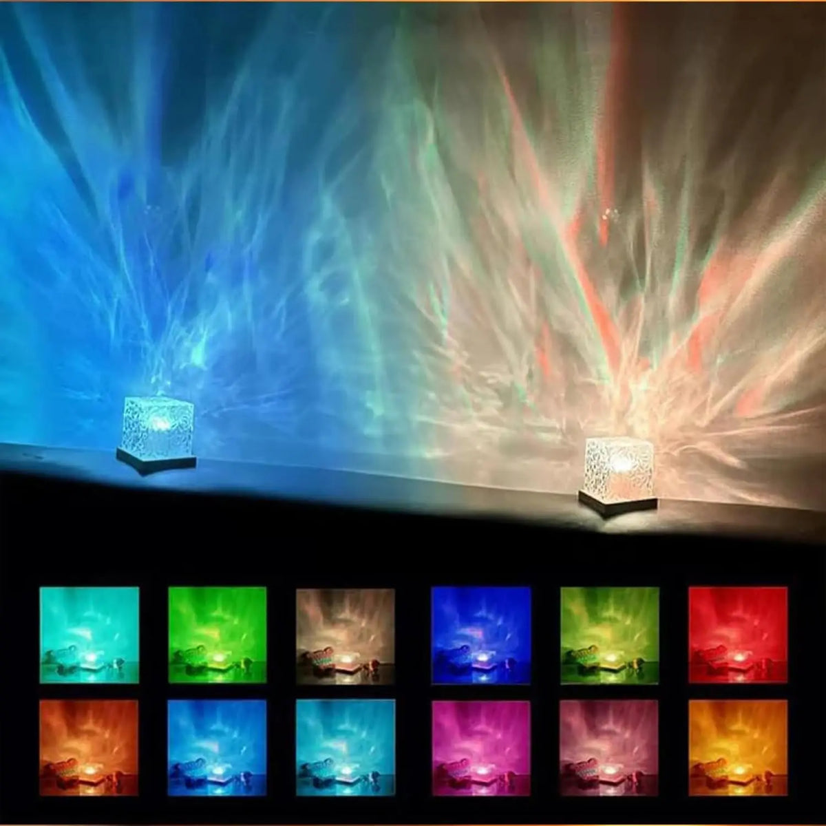 LED Water Ripples Lamp Galaxy Projector Night Light with Remote Control