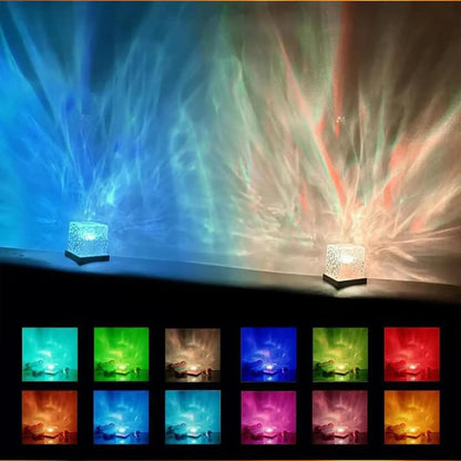 LED Water Ripples Lamp Galaxy Projector Night Light with Remote Control