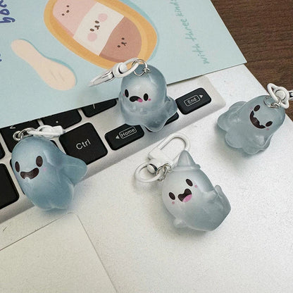 Luminous Halloween Ghost Key Chain Cartoon Jelly Doll