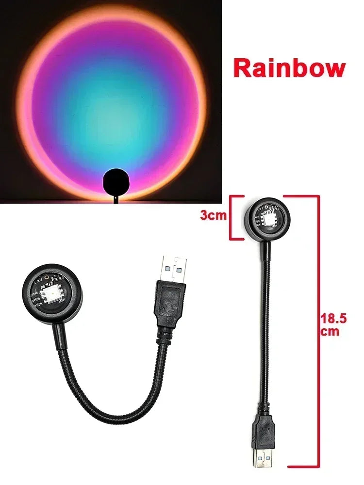 USB Night Light LED Sunset Lamp Projector Photography Wall