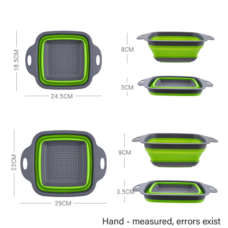 Silicone Folding Drainer Basket Portable Kitchen Strainer