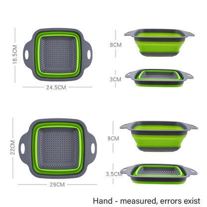 Silicone Folding Drainer Basket Portable Kitchen Strainer