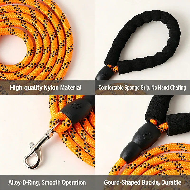 Reflective Extra Long Thick Dog Traction Rope Heavy Duty