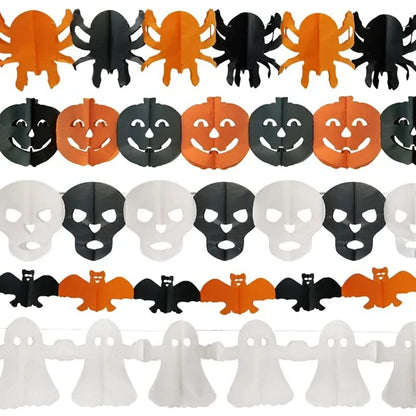 Halloween Paper Banner Spider Pumpkin