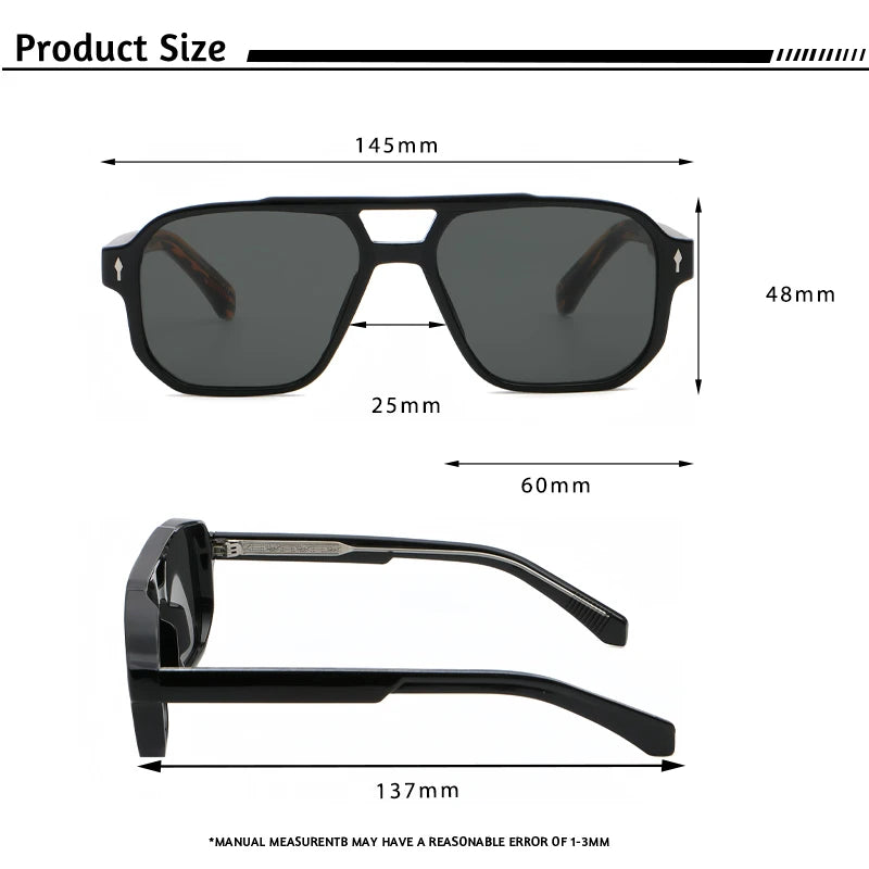 CATERSIDE Vintage Punk Sunglasses Men Flat Top