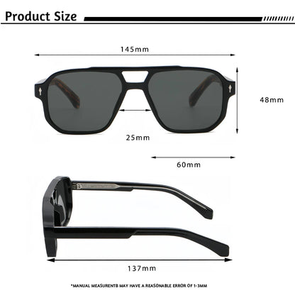 CATERSIDE Vintage Punk Sunglasses Men Flat Top