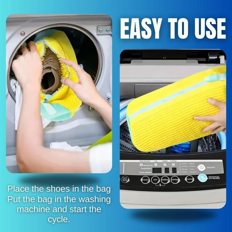 Shoe Washing Machine Bag with Liquid Shoe Brush Set