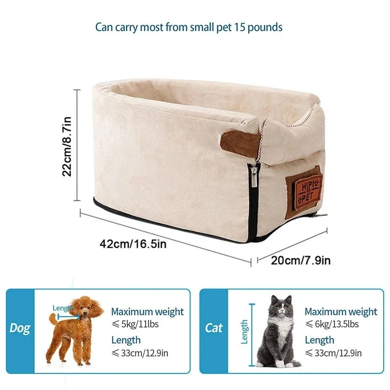 Puppy Dog Car Seat Travel Central Control Portable Pet Carrier