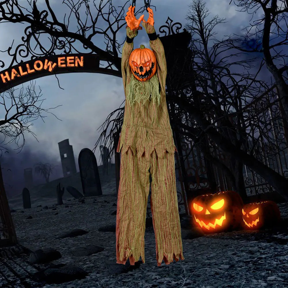 Halloween Decoration Hanging Pumpkin Head Scream