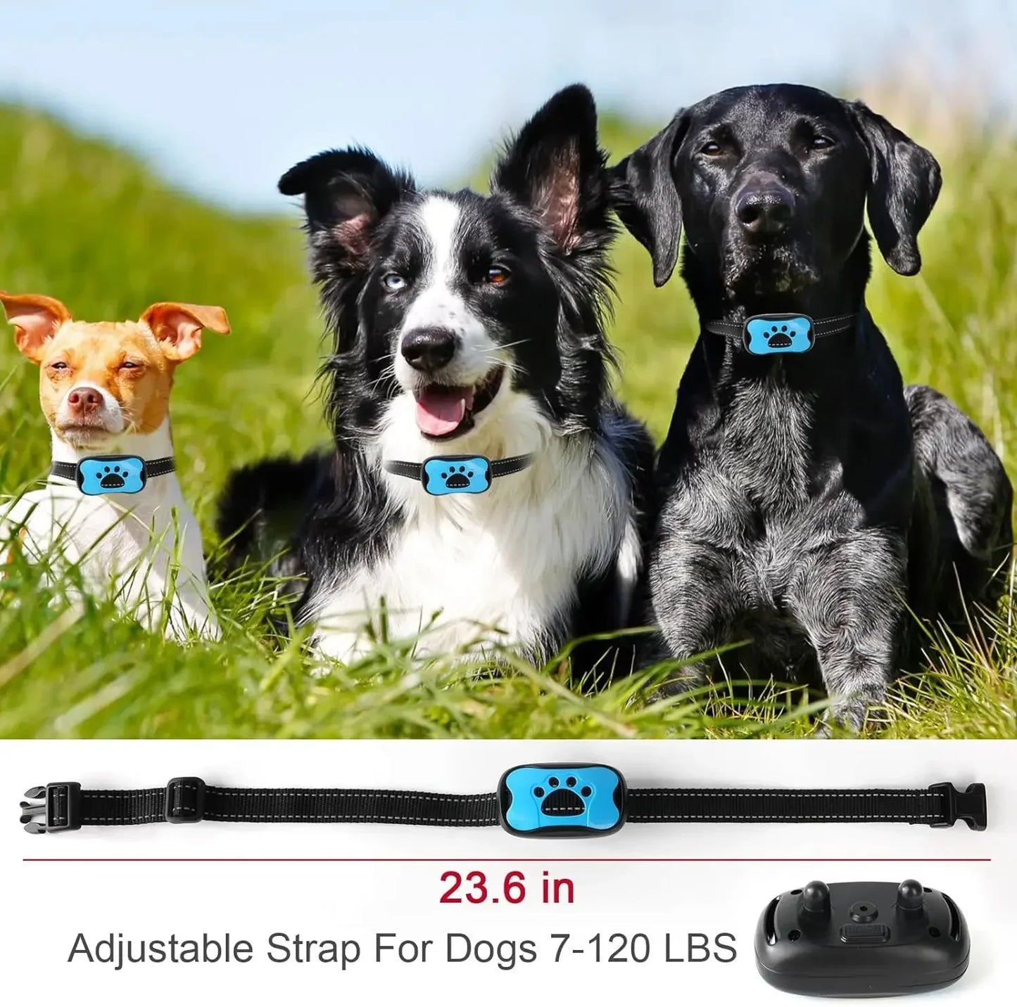 Pet Anti Barking Device USB Rechargeable Training Collar