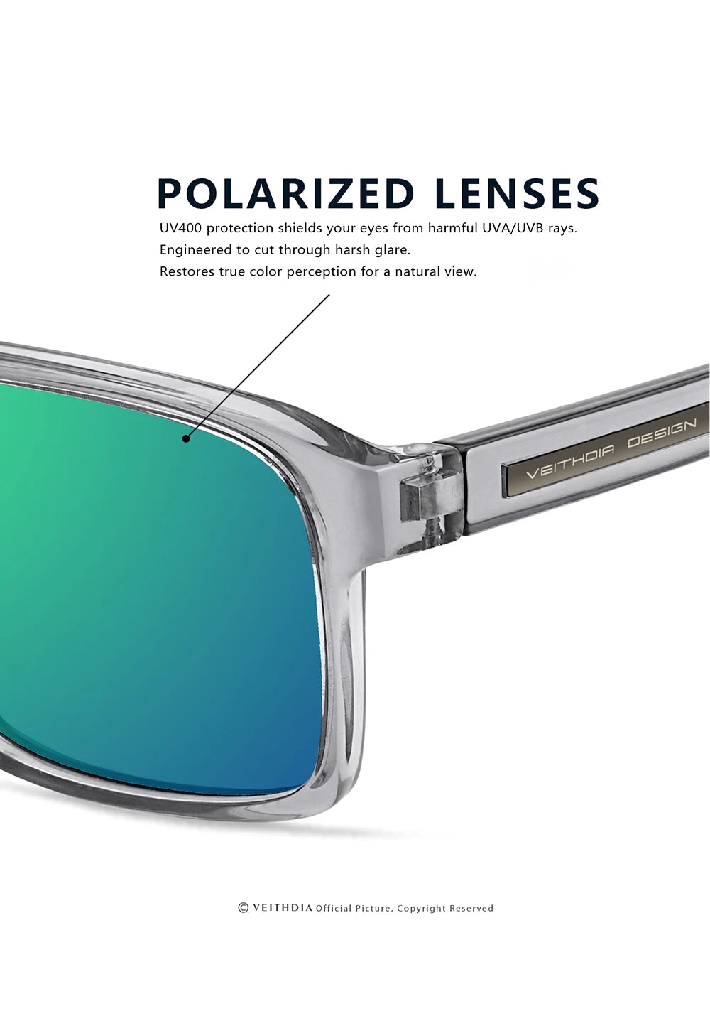 VEITHDIA Men Women Sunglasses Polarized UV400 Glasses