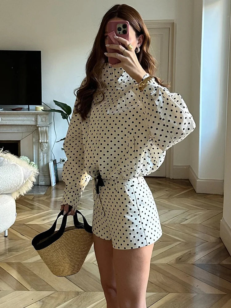 HH Fashion Women's Polka Dot Print Short Coats