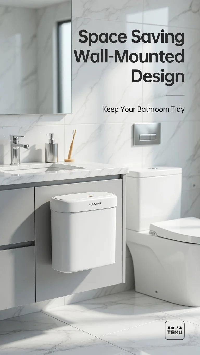 Wall Mounted Trash Can with Press-Top Lid