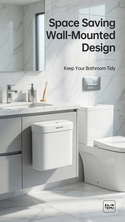 Wall Mounted Trash Can with Press-Top Lid