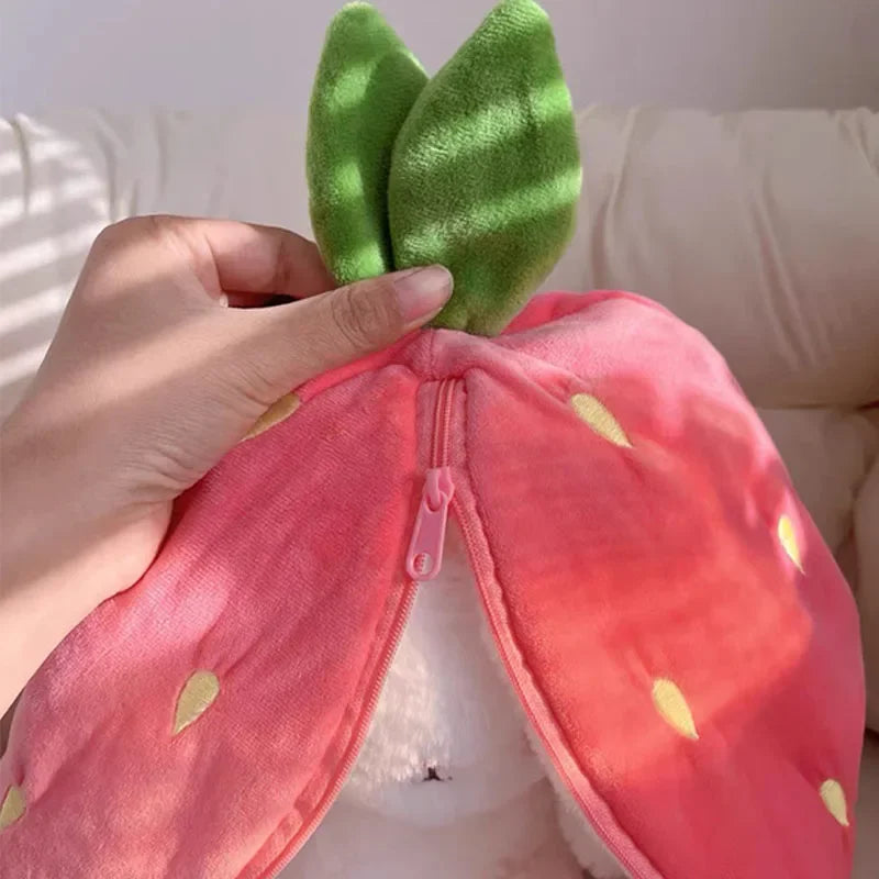 25cm Cute Strawberry Carrot Rabbit Plush Toy Stuffed Creative