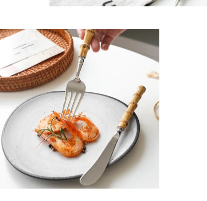 Sle l Wood Handle Dining Utensils Set