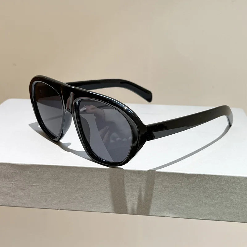 new fashion leopard gradient oval sunglasses for women